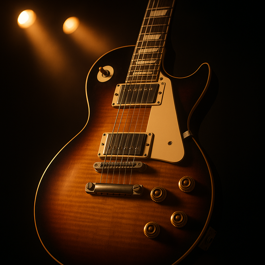 Sunburst guitar close-up